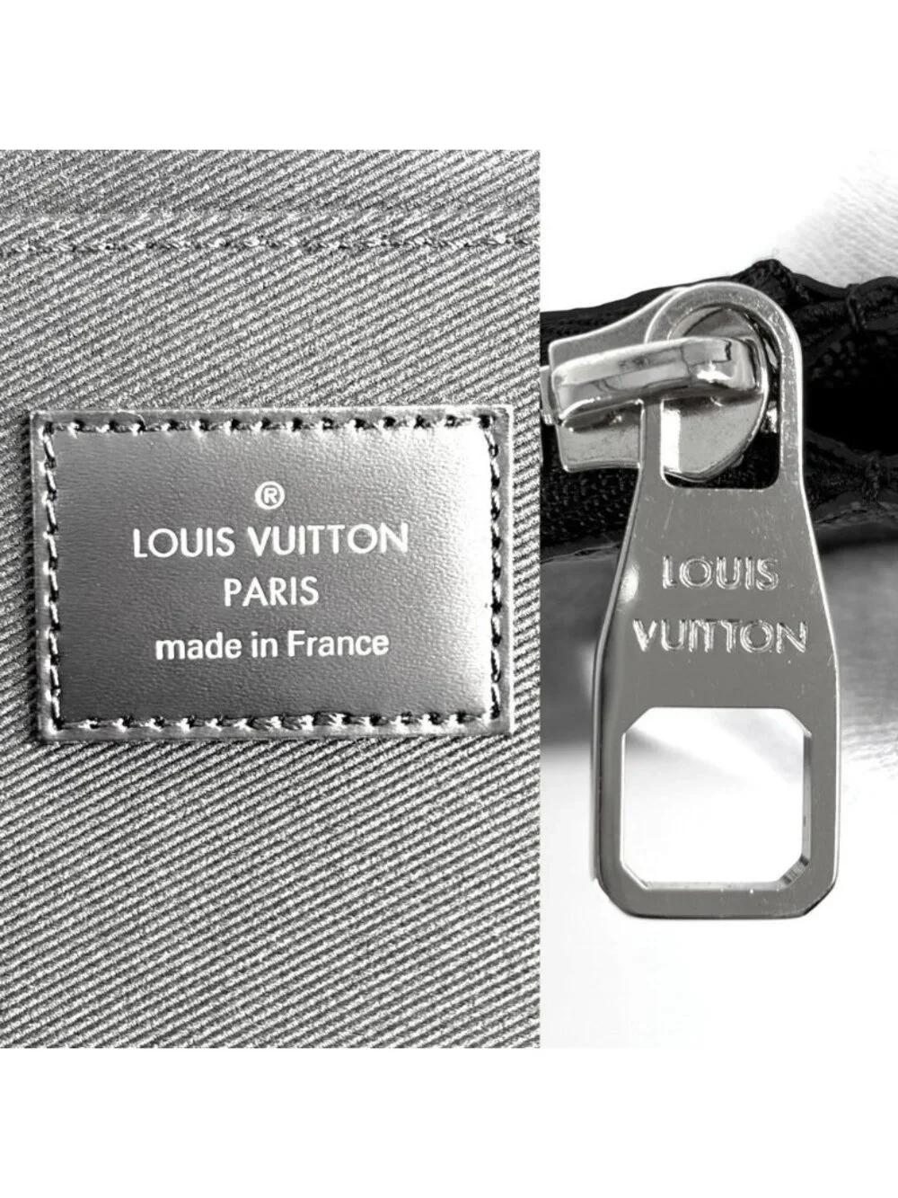 Louis Vuitton Clutch Damier Graphite Pochette Jour GM Second Black Silver